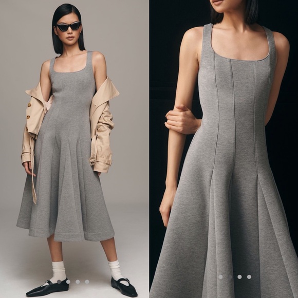 Du Paradis Sleeveless Neoprene A-line Midi dress - Picture 2 of 15